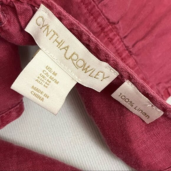 Cynthia Rowley Linen Sleeveless Dress Deep Pink M - Picture 6 of 7